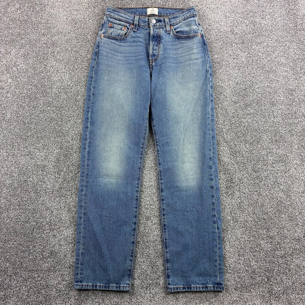Levi's 501 Curve Jeans Women's 26 Blue Cotton Blend Straight Leg Button Fly